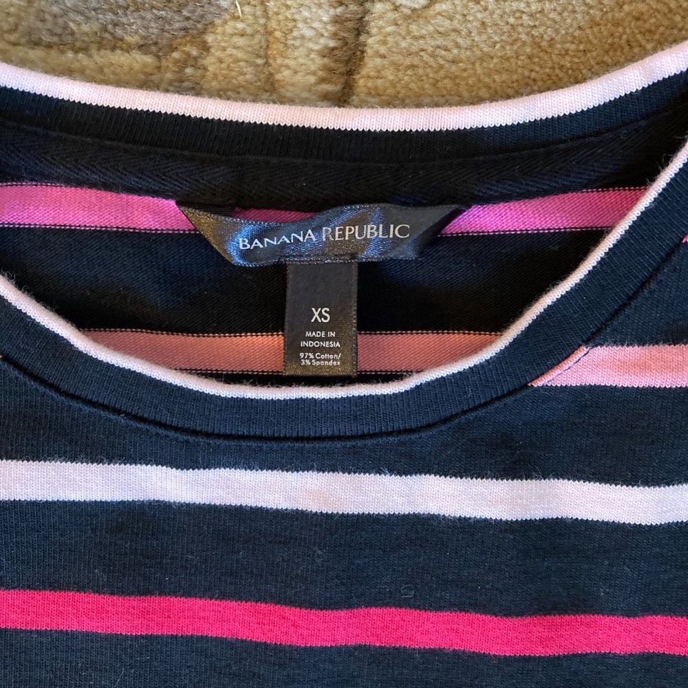 Banana Republic Striped Cropped Long Sleeve Shirt- NWOT - Picture 5 of 5